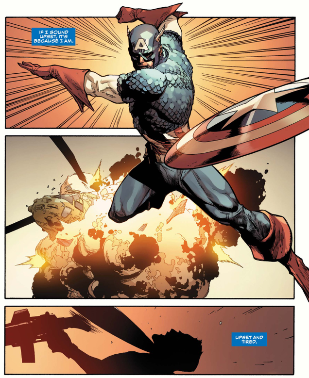 Captain America #1 art by Leinil Yu, Gerry Alanguilan, and Sunny Gho